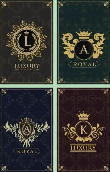 document decorative templates various royal logo decoration isolation