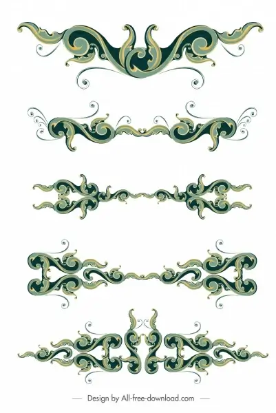 document decorative templates vintage design symmetric curved decor