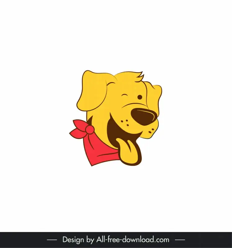 dog face logotype icon cute handdrawn cartoon sketch