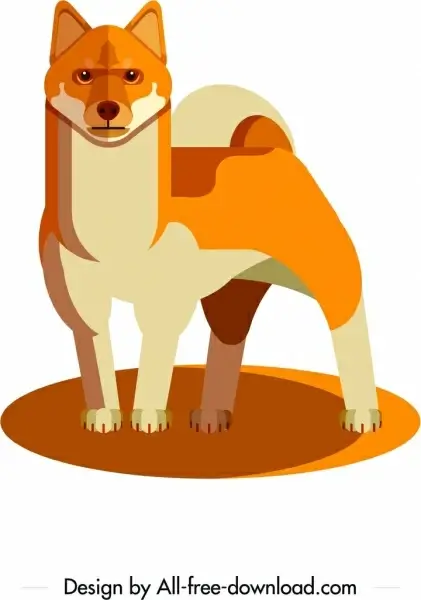 dog species icon orange 3d design