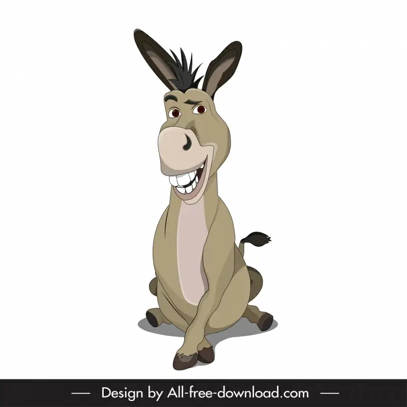 donkey shrek icon funny cartoon sketch