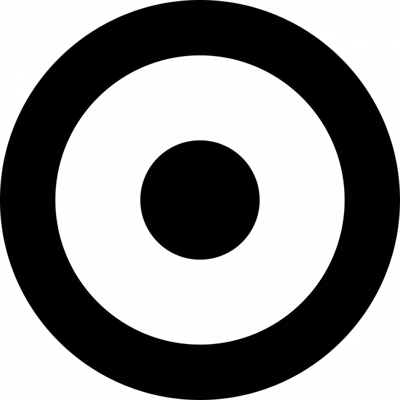 dot circle sign template flat black white symmetric sketch