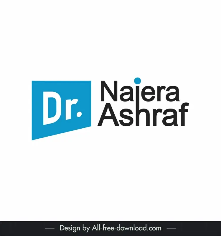dr naiera ashraf logo template elegant contrast texts sketch