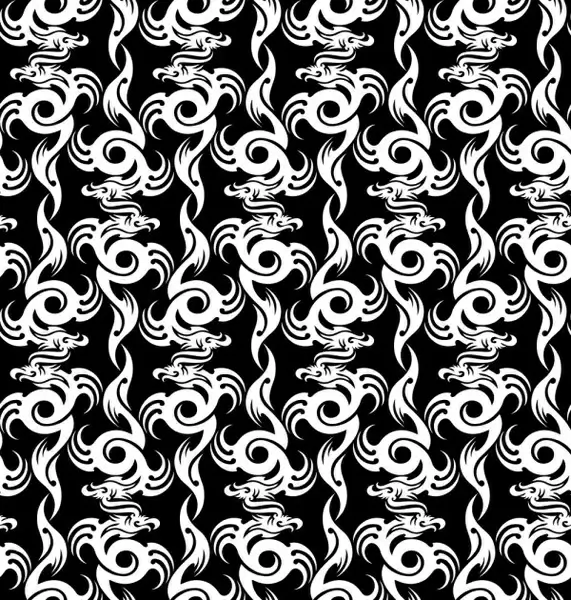 dragonshaped pattern 01 vector