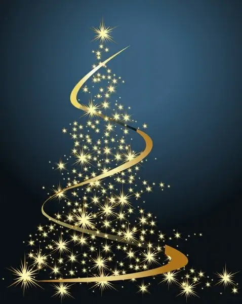 christmas background twinkling fir tree curves dynamic decor