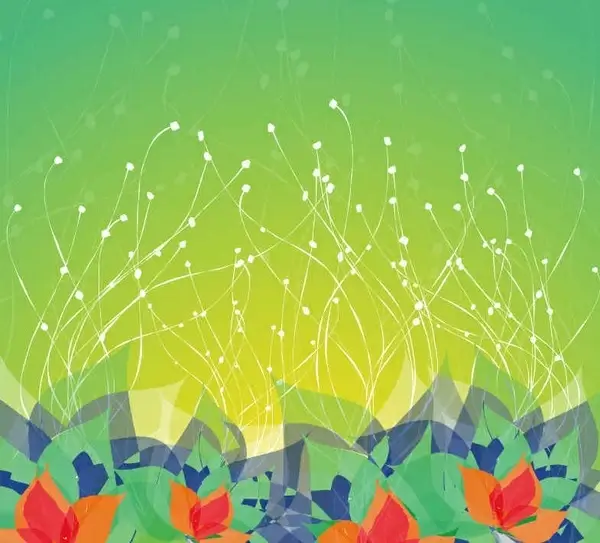 Dream Colored Flower Vector Background