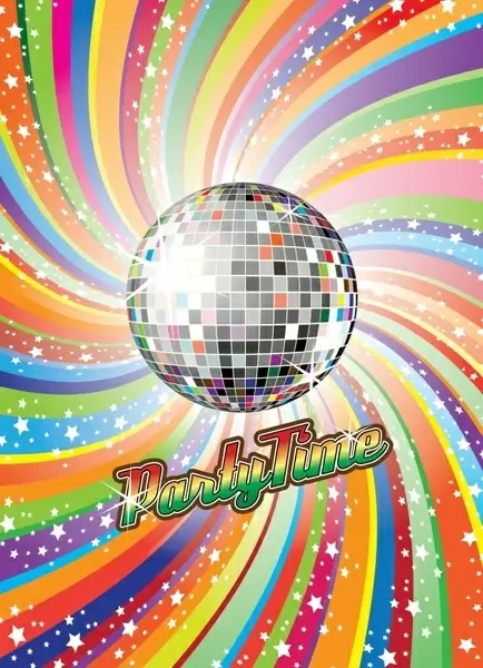 disco party background sparkling ball colorful twist decor