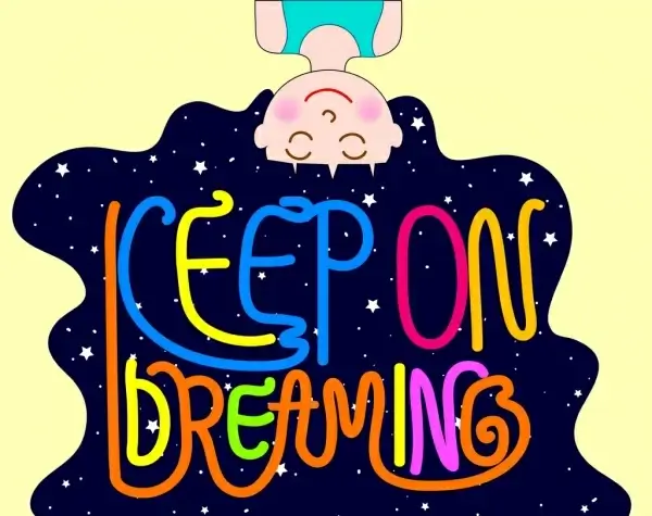 dreaming background upside down kid icon starry sky
