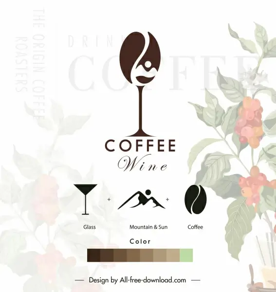 drink menu cover template elegant blurred coffee floral