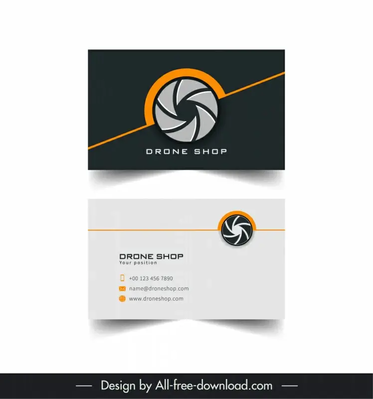 drone business card template circle line decor