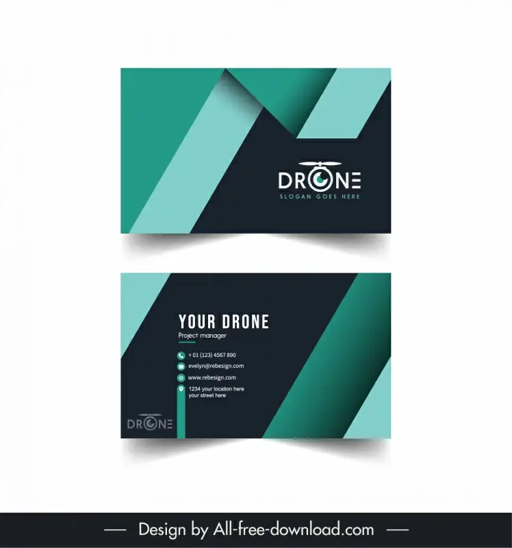 drone business card template modern 3d elegance