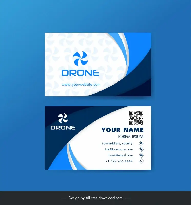 drone business cards template elegant contrast curves proppeler
