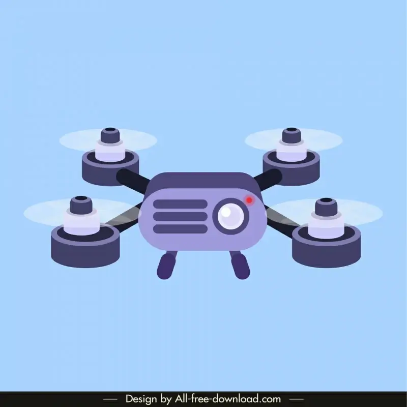 drone flycam device design elements symmetric modern 3d