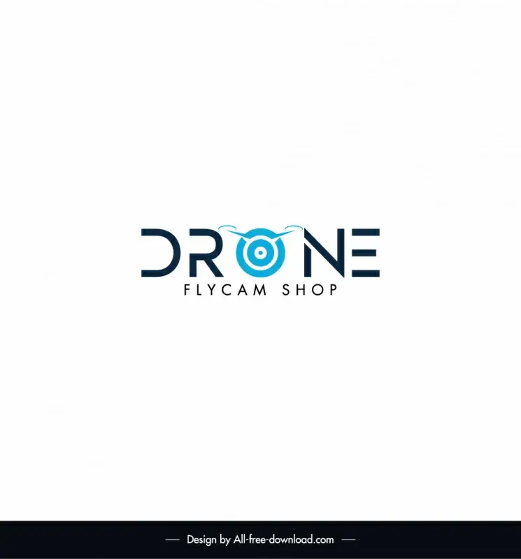 drone logo flat modern stylized texts lens sketch