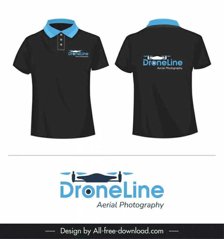 droneline aerial photography tshirt template modern dark 