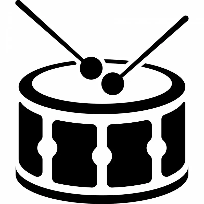 drum sign icon 3d contrast black white sketch