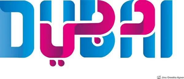 dubai new logo title free vector