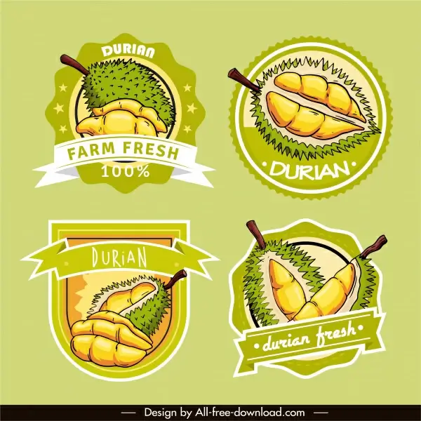 durian label templates flat bright classic decor