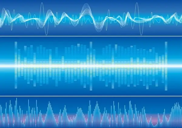 audio waves background modern dynamic shapes