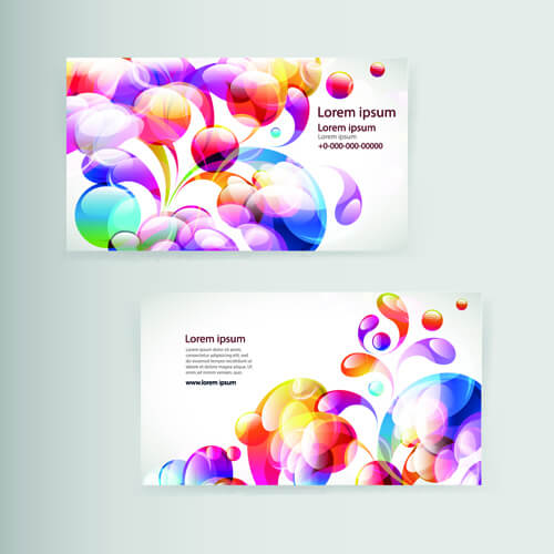 dynamic colored elements business cards vector