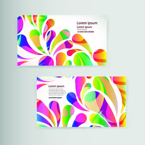 dynamic colored elements business cards vector 