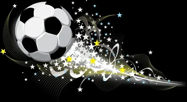 soccer background ball sparkling motion stars light decor