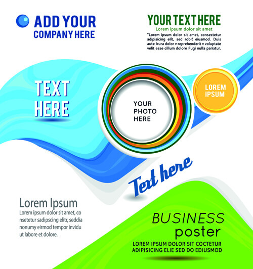dynamic wave business style brochure cover vector