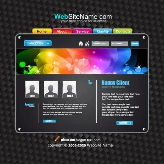 website template dark elegant colorful bokeh light decor