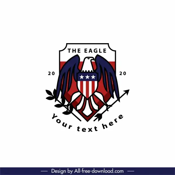 eagle logo template flat classic symmetric decor