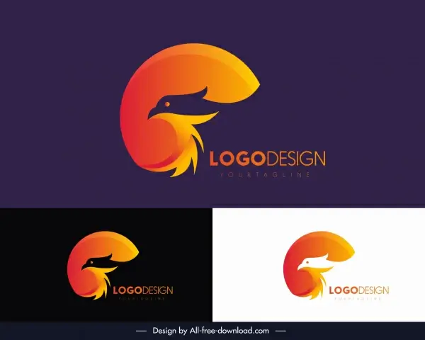 eagle logotype modern colored silhouette design