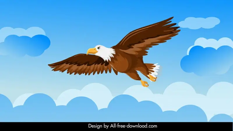 eagle on air background dynamic cartoon