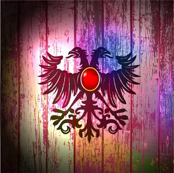 eagle symbol on old wooden background