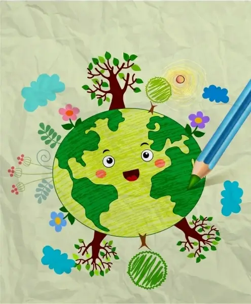 How to Draw an Earth Day Card - Really Easy Drawing Tutorial-saigonsouth.com.vn