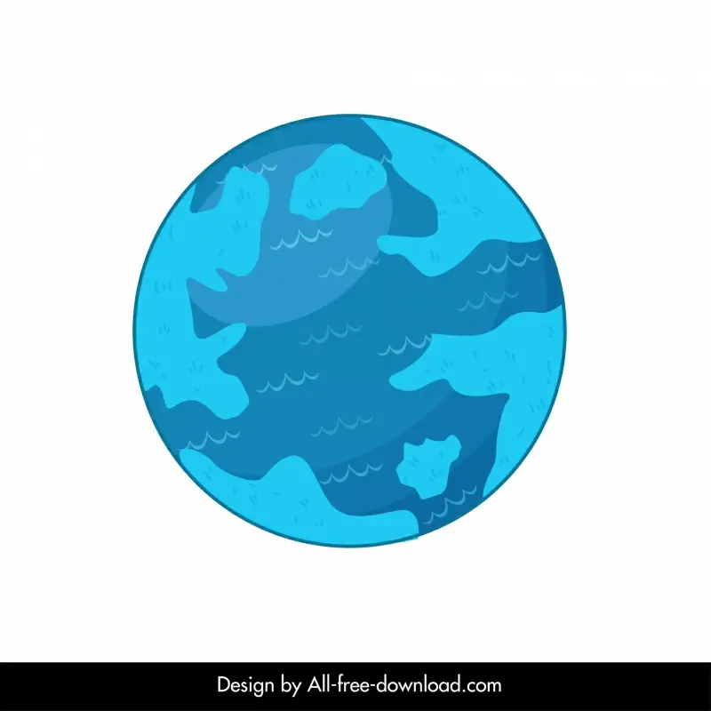 earth icon flat blue circle outline 