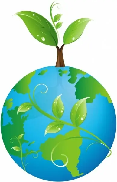 earth with sprouting leaves