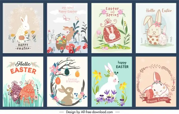 easter banner templates colorful classical cute decor