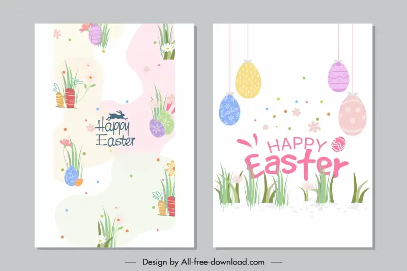easter card template flat classic handdrawn decor