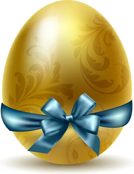 easter egg ornament with bow and floral