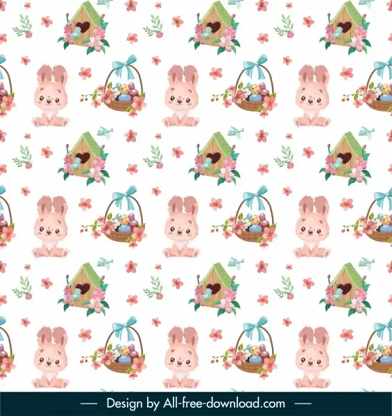 easter pattern template repeating bunny eggs house decor