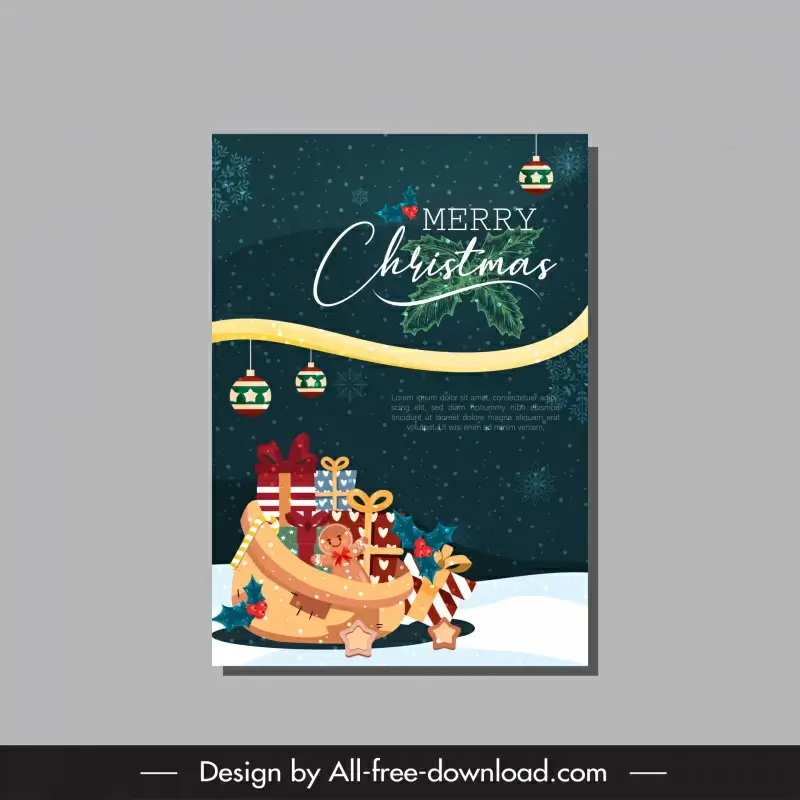 ebook cover page christmas template elegant classical presents design 