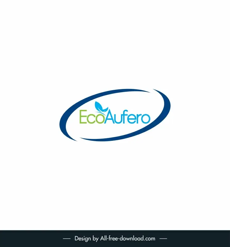 eco aufero logo template elegant isolated texts leaf decor