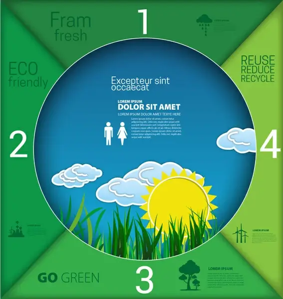 eco banner design with circle infographic style