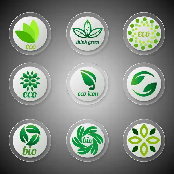 eco icons design with circle style