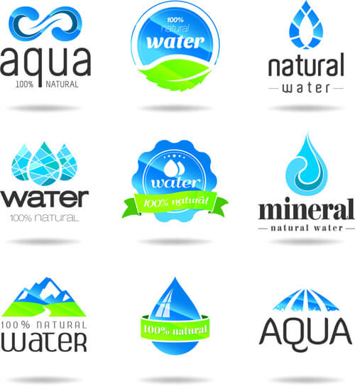 eco with natural logos and labels vector