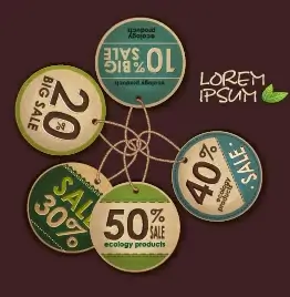 ecology products price tags vector set