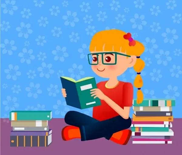 Girl reading book vectors free download 6,712 editable .ai .eps .svg .cdr  files