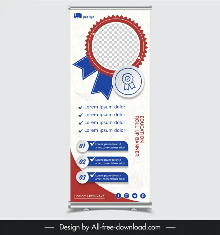 education roll up poster template modern elegance 