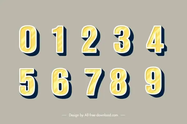 educational numbers background template flat yellow design