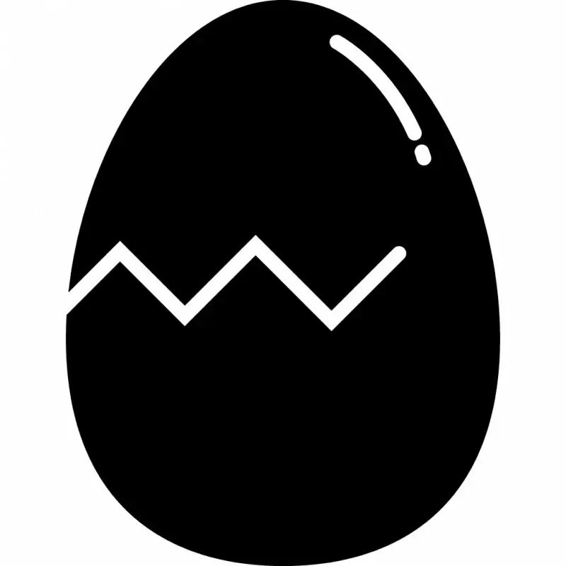 egg sign ion flat contrast black white outline