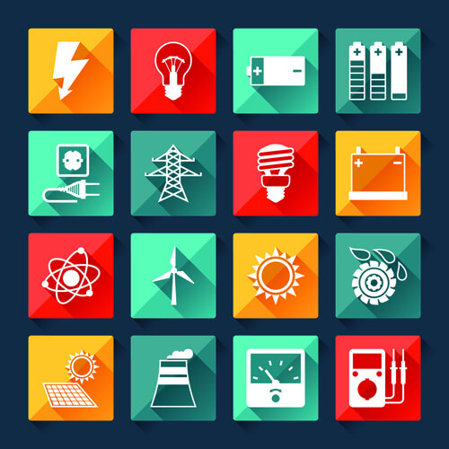electricity icons creative vector